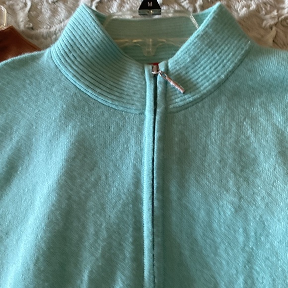 Turquoise zip up sweater $12 size L - Picture 5 of 7